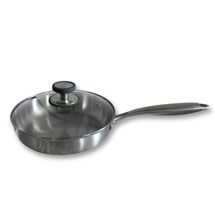 AISI 304 Stainless Steel Frying Pan, 24 cm, with Lid