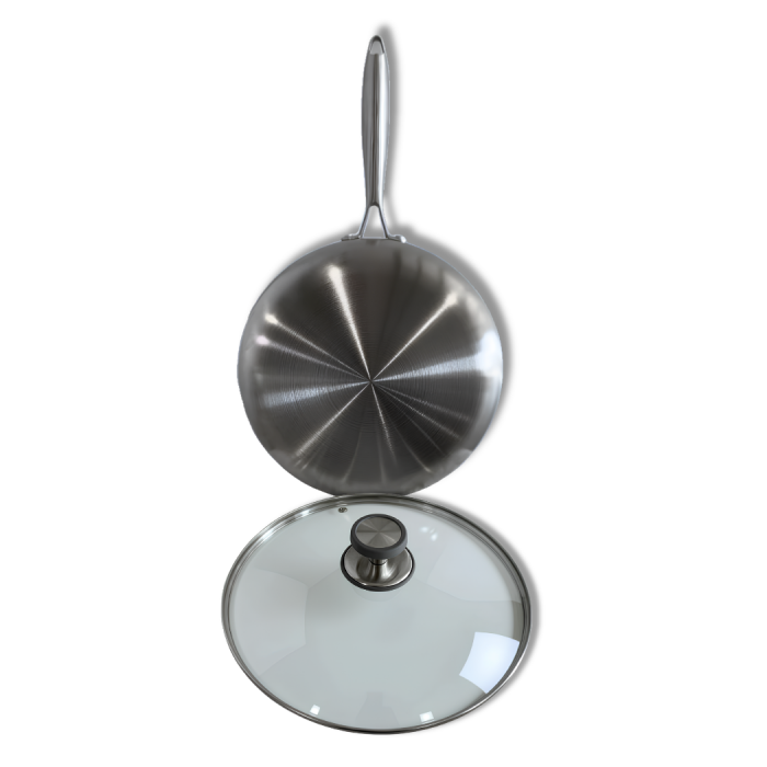 Сковорода з нержавіючої сталі AISI 304, 30 см, з кришкою