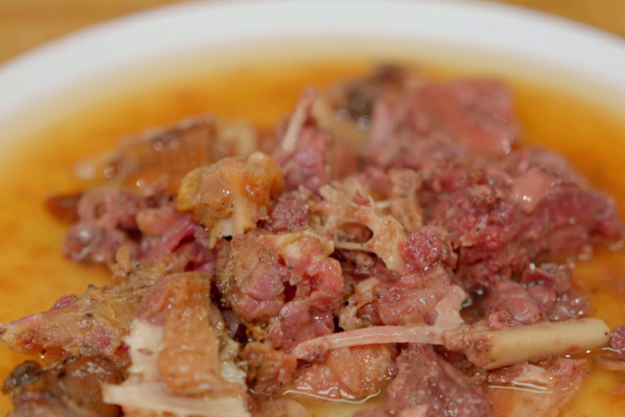 Enjoy homemade goose stew