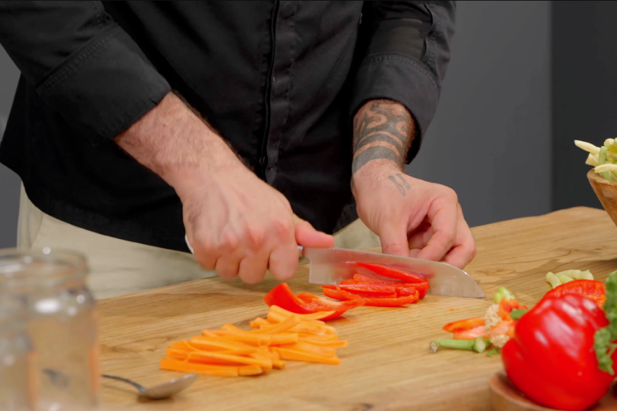 Chopping vegetables